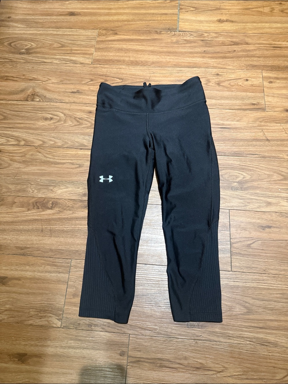 Under Armour Black Capri Leggings with Reflective Logo